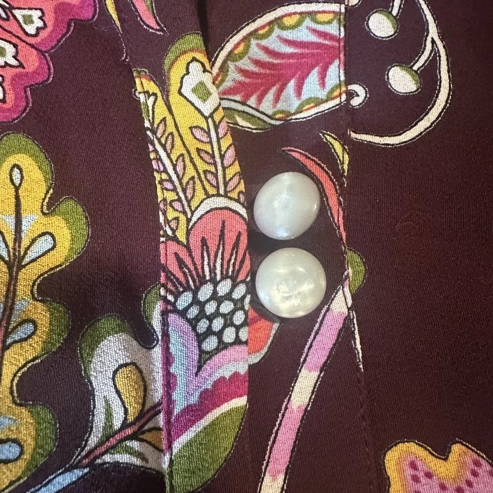 Anthropologie Lori Tunic Dress Size XS,Floral, Vacation. Mother Of Pearl Buttons - Picture 7 of 10